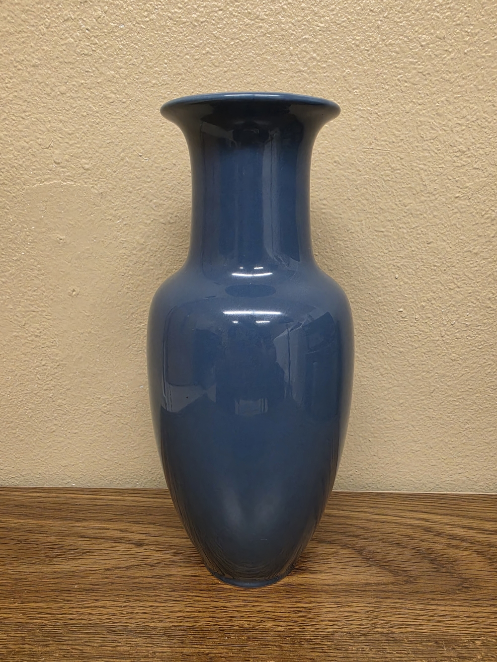 Srednick Collection Japan Blue Ceramic Vase 10.75" Vintage Style Gloss Glaze